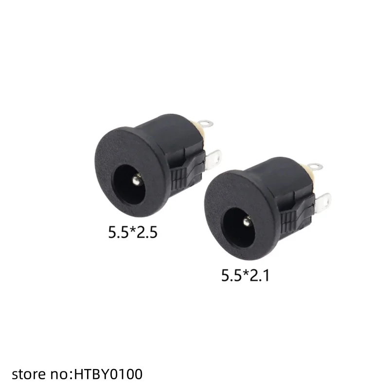 10pcs/lot DC022K buckle DC socket DC-022K opening 12mm 5.5 * 2.5/2.1 power socket installation charging interface