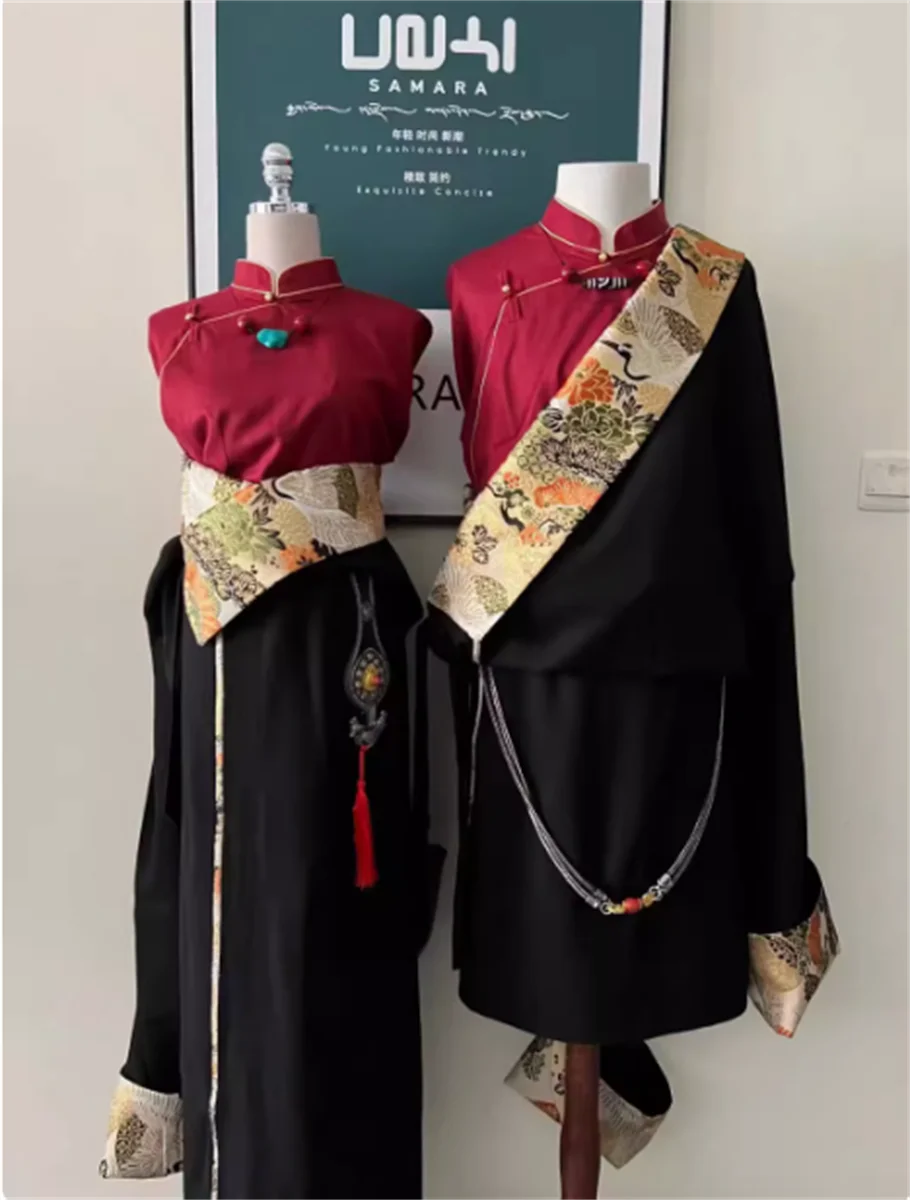 

Tibetan men and women's Chinese style Tibetan robe with Xizang clothes