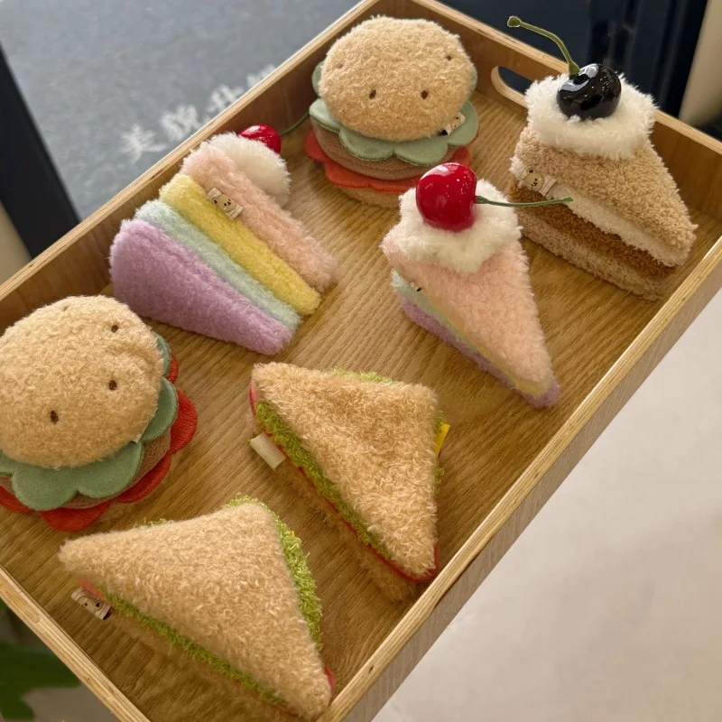 

Women's Cartoon Plush Hamburger Cake Sandwich Doll Pendant Schoolbag Brooch Gift Decoration Yellow Color Simple Funny For Girls