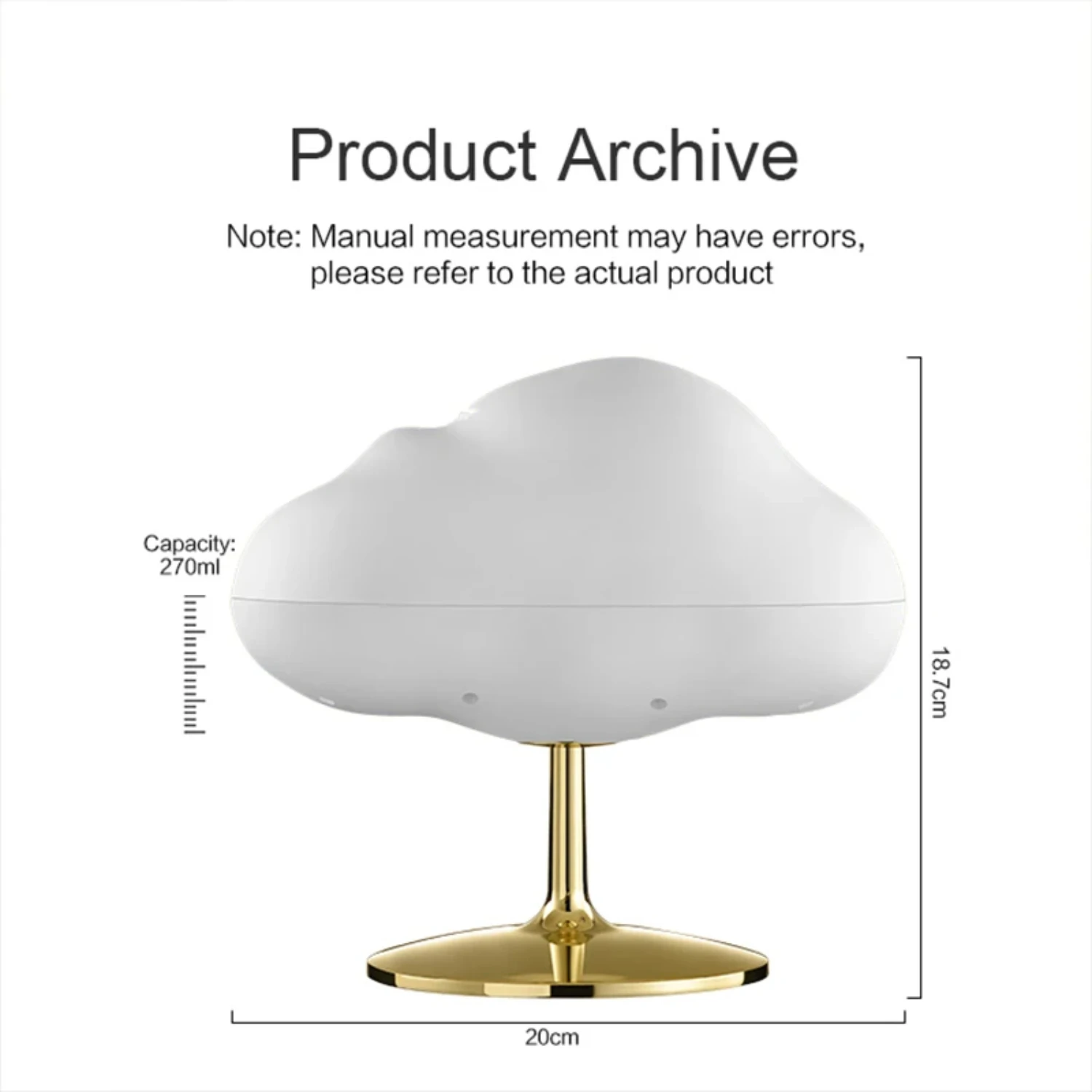 Cloud Air Humidifier น้ํามันหอมระเหยกลิ่นหอม Essential Oil Diffuser สีอบอุ่น Night Light