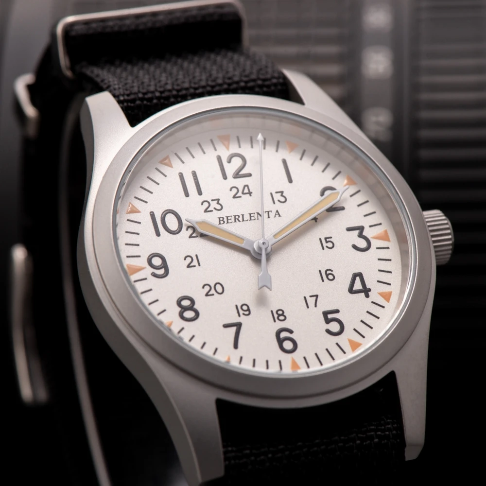 

Berlenta бренд VH31 Sweep Seconds часы винтажные полевые военные нейлоновые наручные часы для мужчин лучшие роскошные модные мужские наручные часы