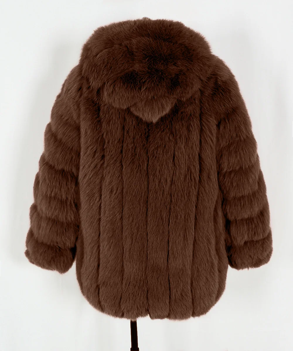 Faux Fox Fur Coat Women Solid Fur Jacket Long Sleeve Turn Down Collar Open Stitch Thick Warm Fur Loose Casual 2026 Autumn Winter