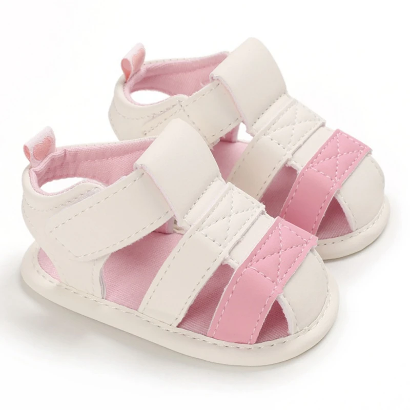 

Summer Baby Girls Sandals Breathable Anti-Slip Hollow Design Patchwork Contrasting Color Toddler Soft Soled First Walker 0-18M