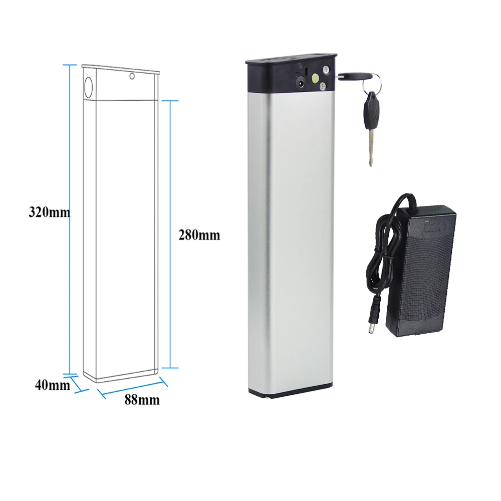 Folding Ebike Replacement Battery 36V 7.8Ah 9.6Ah 10.5Ah Foldable Electric Bike Battery with 20A BMS Key Lock