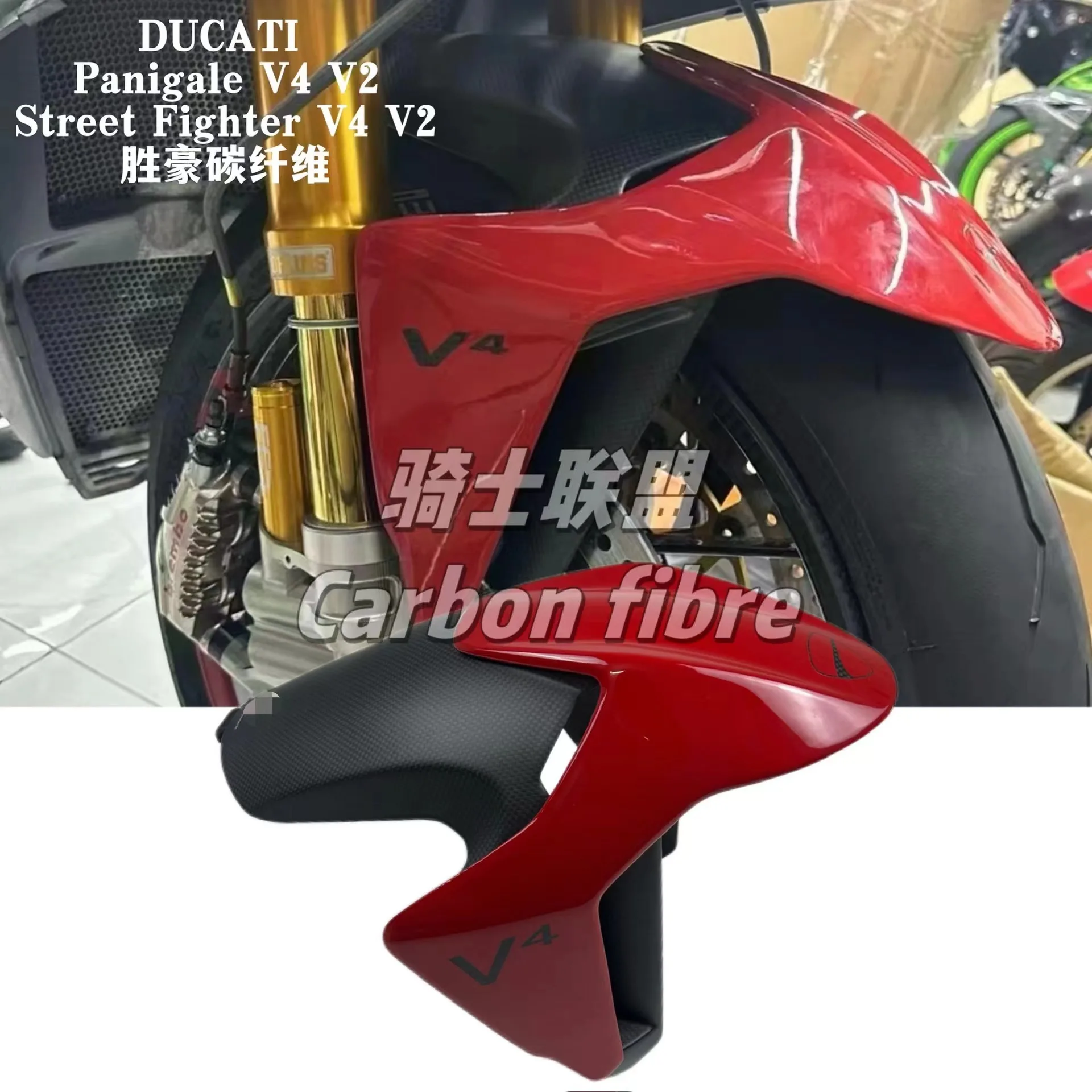 For Ducati Panigale V4 V4S V4R V4SP Street Fighter V4 V4S V4SP Modified Carbon Fiber Shell Lamborghini Front Fender