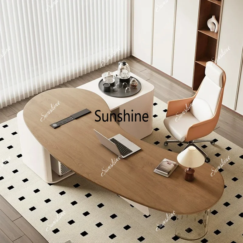 Light luxury high-end boss table, desk with tea table integrated