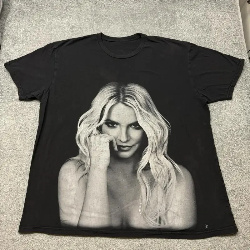 Britney Spears Big Face Print Faded T Shirt Xl