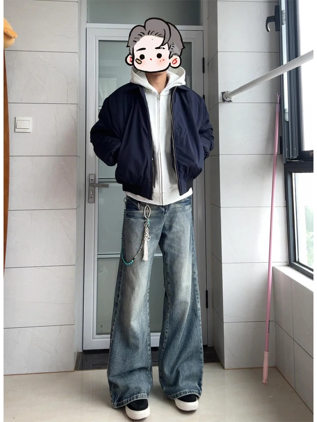 

Мужской синий джинсовый комплект Cleanfit k Jaet, крутые модные осенние джинсы с узором молнии, облегающие джинсы Long Sve, молодежная одежда