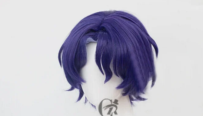 Game Honkai Star Rail Dr. Ratio Cosplay Wigs 35cm Mixed Purple Synthetic Hair