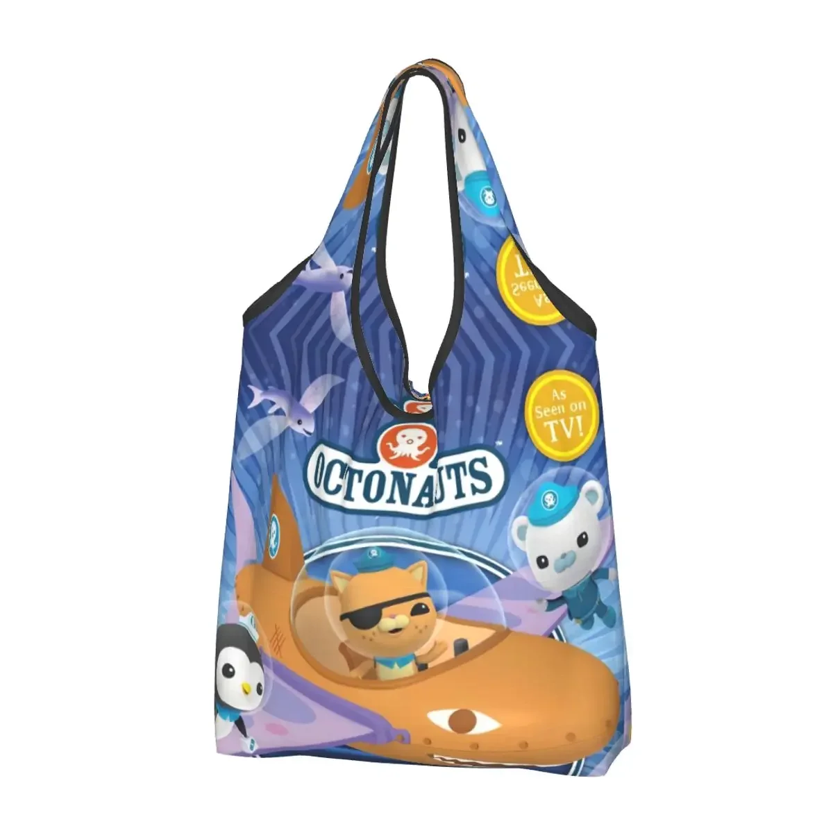 Custom Cute Printing The Octonauts Adventure Shopping Tote Bags Portable Shopper Shoulder Handbag