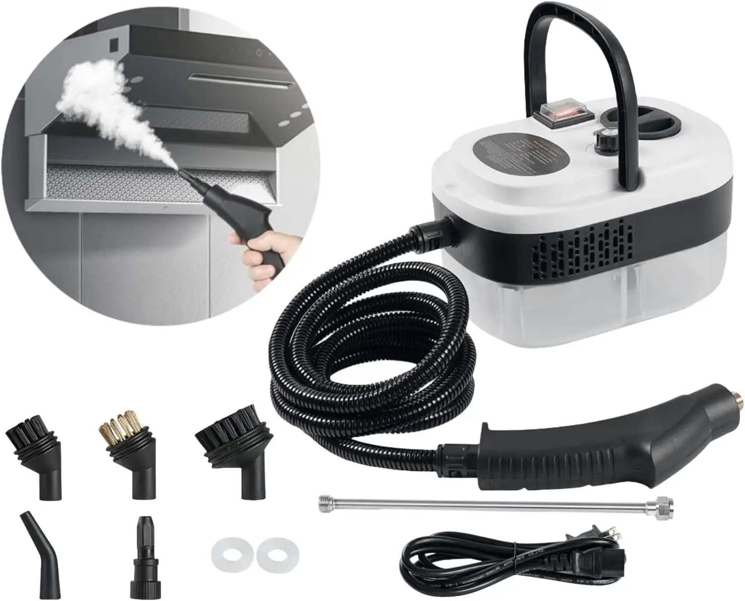 

2500W Handheld Steam Cleaner 7-in-1 High Pressure Steamer for Home, Car, Kitchen, Bathroom, Hardwood Floor, Upholstery, Grout