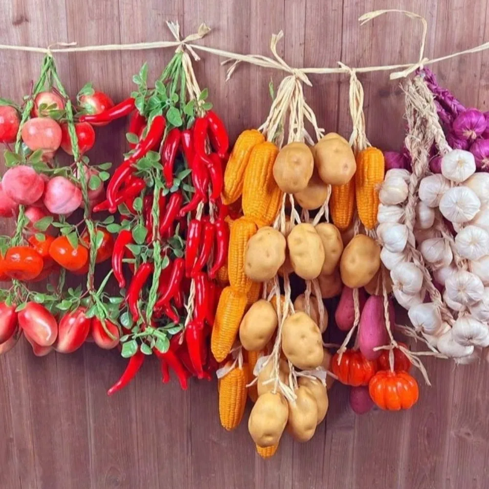 Artificial Simulation Fruit Vegetable String Foam Fake Vegetable Hanging Decoration Home Garden Decoration DIY Decoration