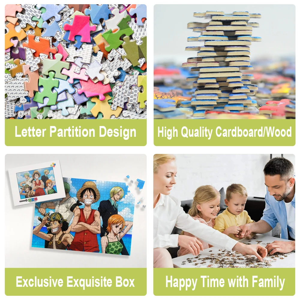 One Piece Anime Jigsaw Puzzle Game Multi-Specification Personalize Customized Jigsaw Puzzles Best Gift for Family Montessori Toy