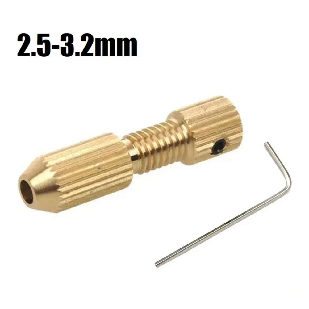 2pcs Mini Drill Chuck Collet Set 2.0mm Shaft Hole Brass Electric Motor Shaft Clamp Small Collet Adapter Fixture Drill Chuck