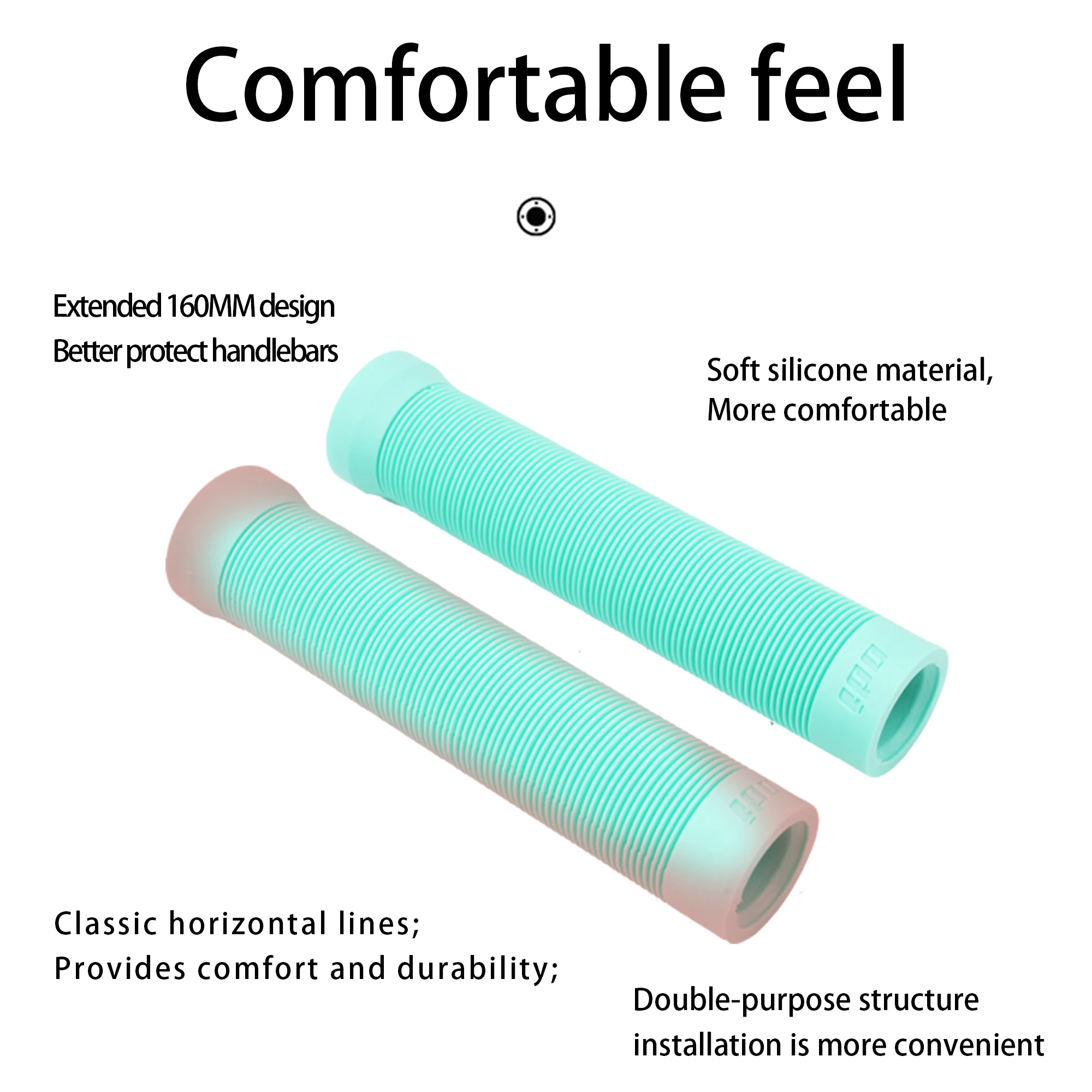 ODI 160MM Extended Grip Soft Silicone Bike Grips MTB Handlebar Cuff Shockproof MTB Handle Cover for XC AM DH FR BMX Cycling Part