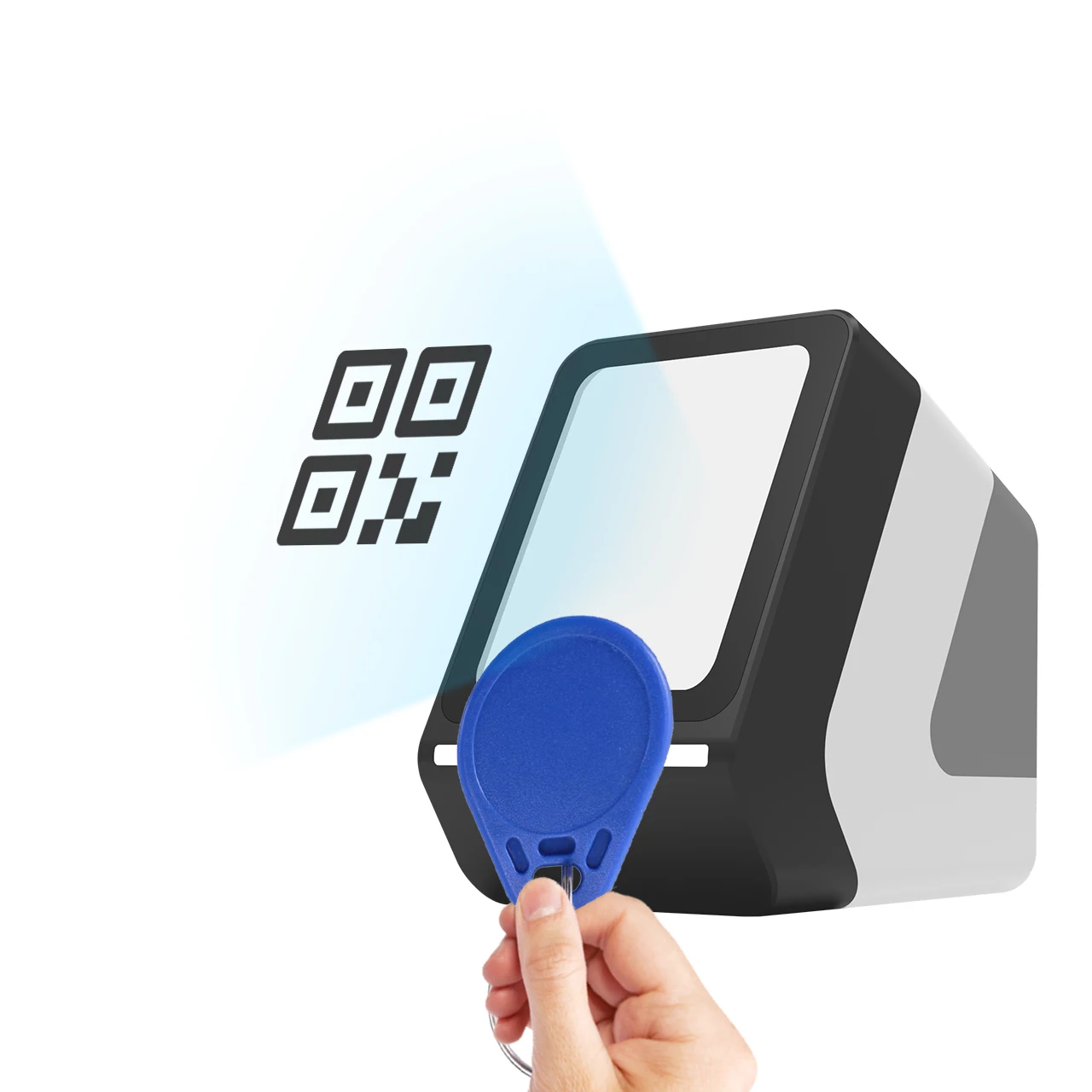 COOLCODE MC100 2D Wireless USB Desktop Barcode Scanner LED Light Source for QR Code & Automotriz Payment Scanning