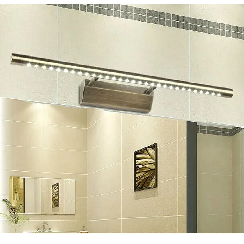 7W 55cm luz led moderna para espejo bronce AC85-265V SMD5050 chip lámpara led para baño luz interior montada en la pared