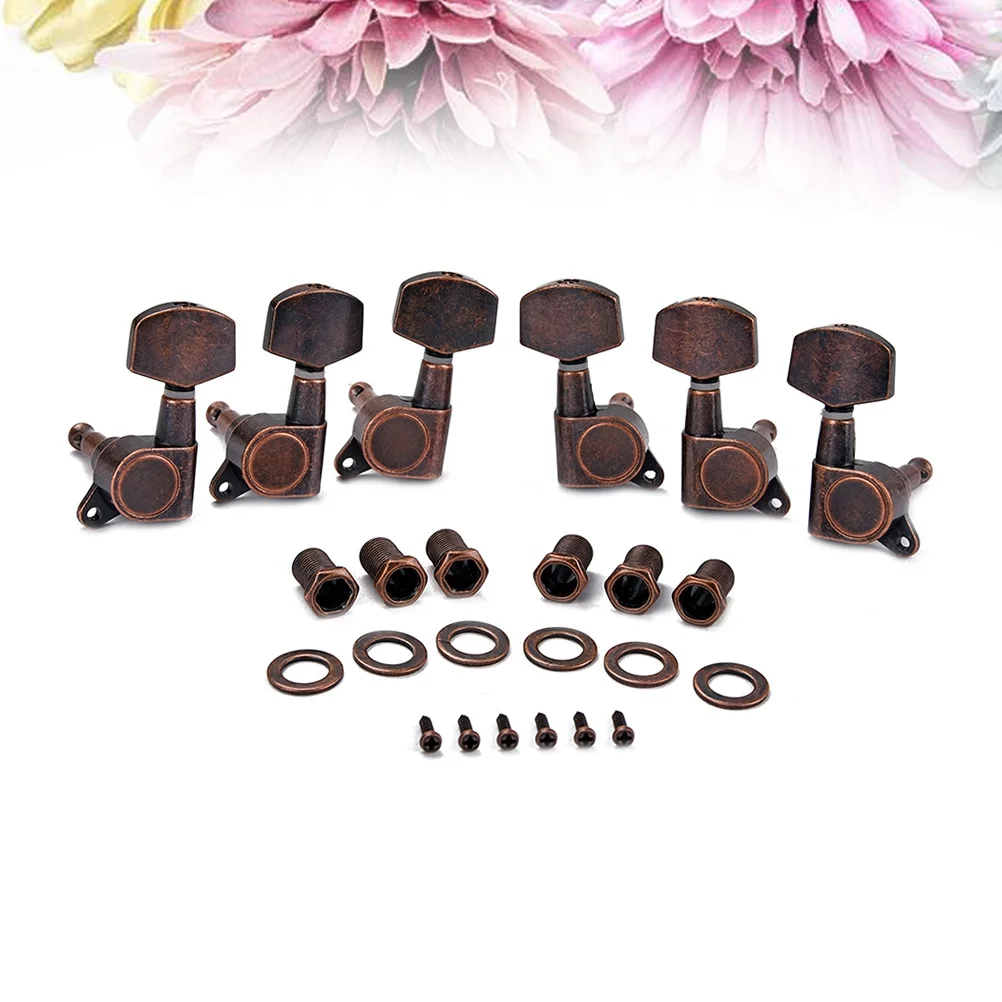 

3L Large Square Head Guitar Tuning Pegs Sealed Machine Heads For Acoustic Electric Guitar Replacement Coffee