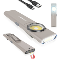 klarus E5 Rechargeable 600 Lumen Compact Pocket Flashlight, Portable, IPX4，Source with Magnetic Base, Hat & Clothes Clip- Grey