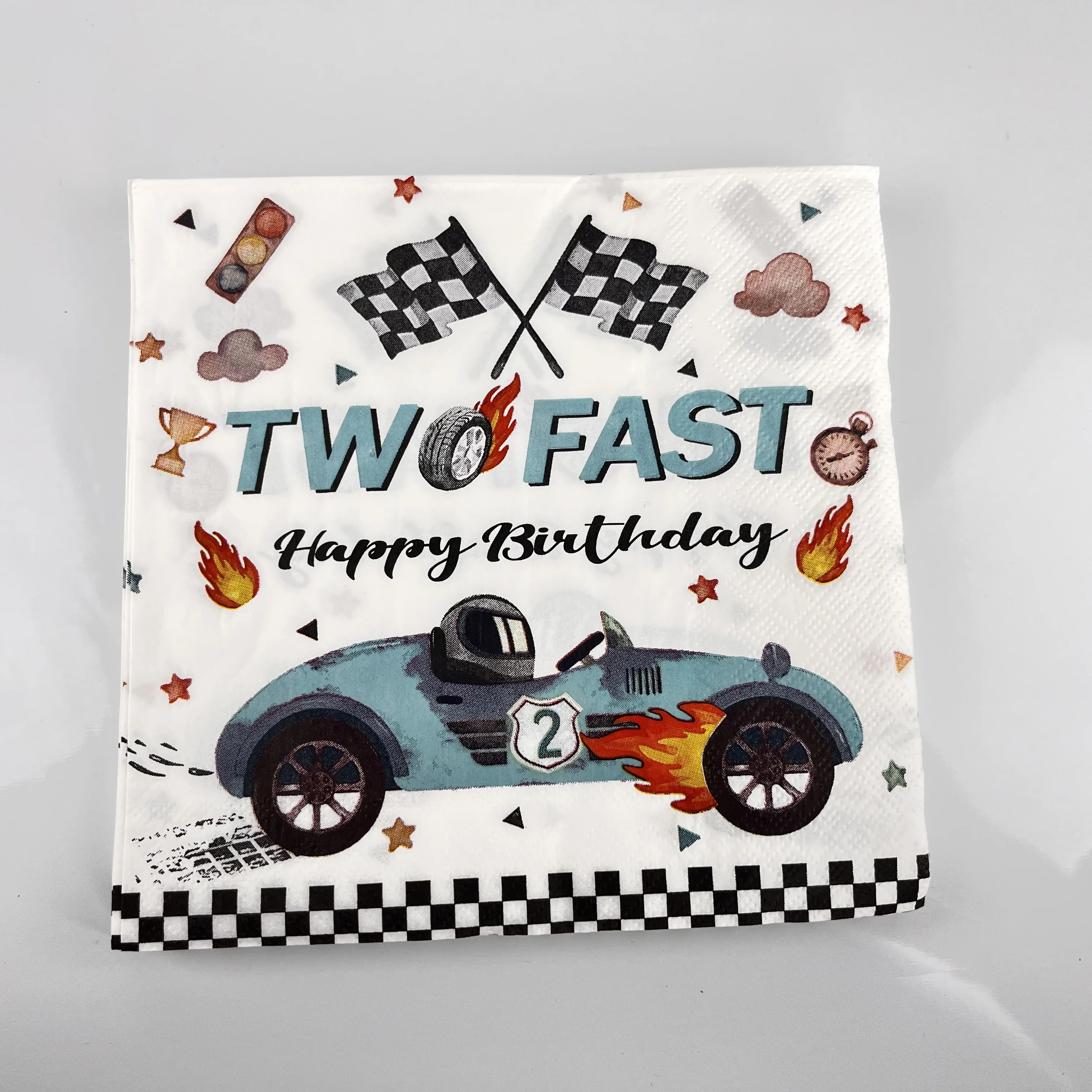 Junge Zwei Schnelle Jahre Alt Racing Auto Party Liefert Einweg Papier Dessert Platten Geschirr Servietten Tasse Geburtstag Party Dekoration – Detail 3