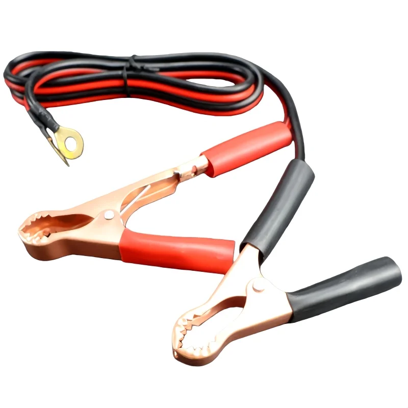 

Кабель для автомобильного аккумулятора 50А с зажимами типа «крокодил» и кольцевыми клеммами 40x32 мм, большой соединительный провод для инвертора и солнечного генератора.