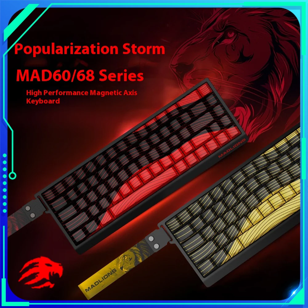 MADLIONS MAD 60/68HE Magnetschalter-Tastatur Hot Swap Wired Gaming-Tastatur Rapid Trigger Benutzerdefinierte Tastatur PC-Gamer-Zubehör