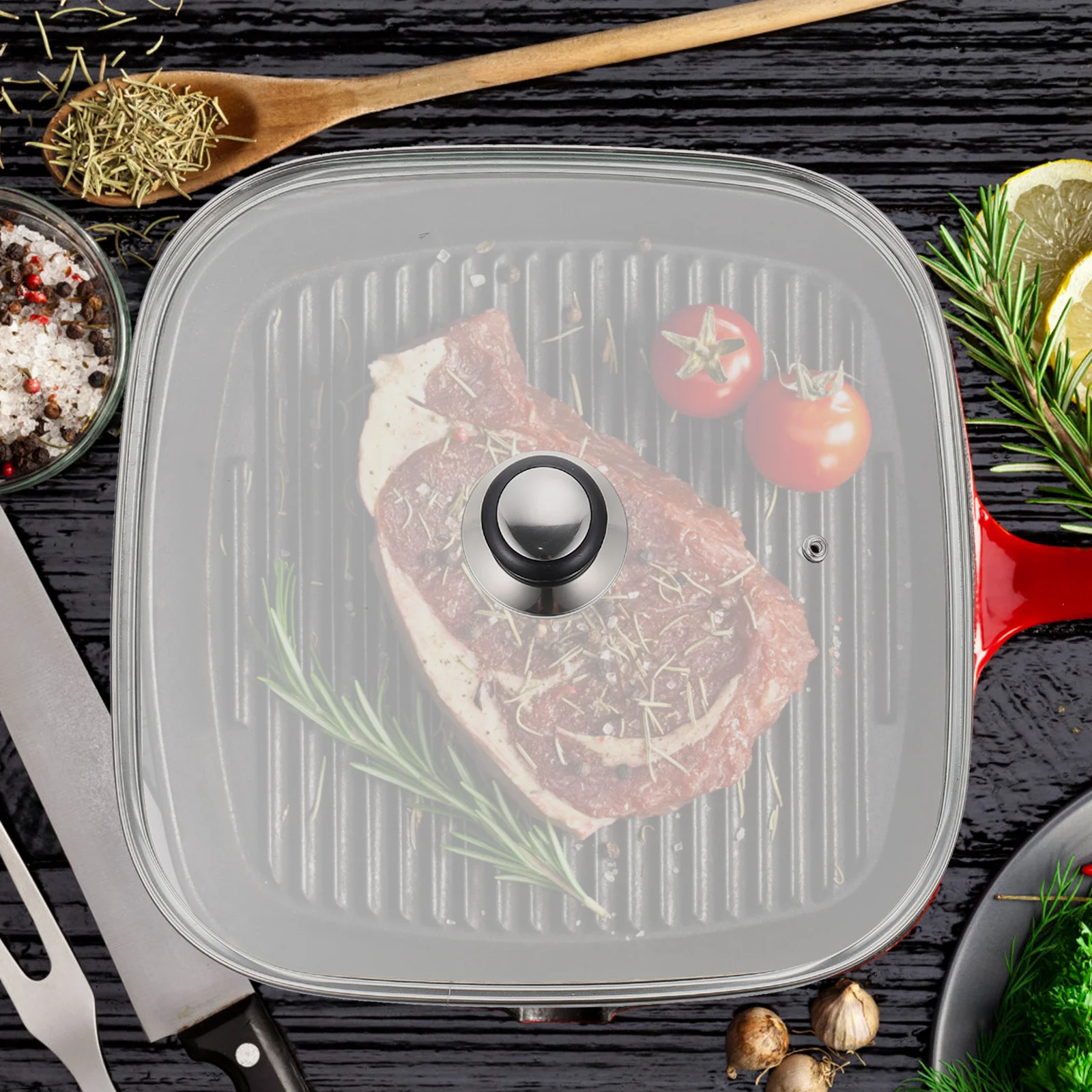 

Heat Resistant Glass Pot Lid with Ergonomic Handle Visible Design for Safe Cooking Universal Cookware Cover Pan Lid