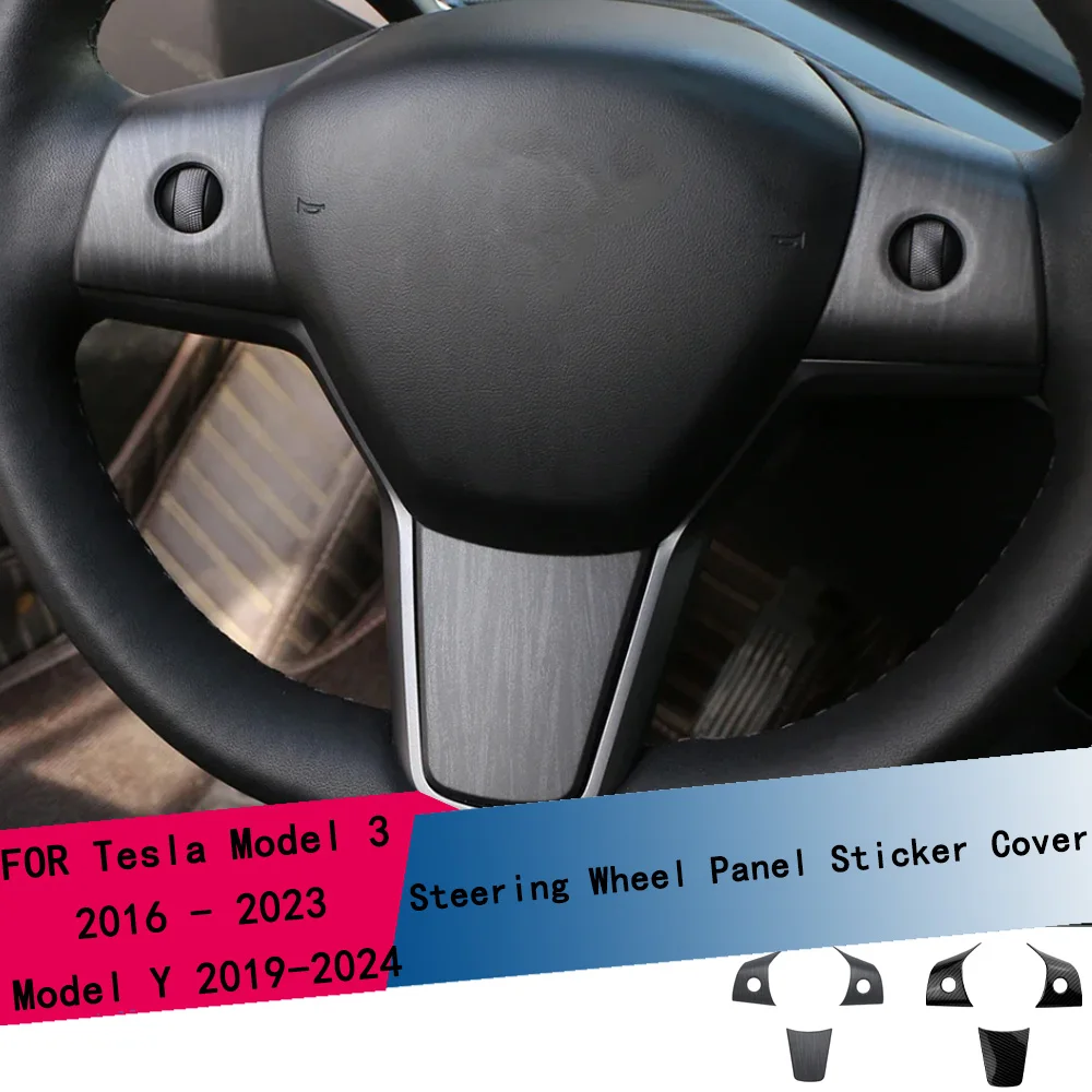

ABS Steering Wheel Cover Sequins Trim Sticker for Tesla Model 3 Model3 2016 - 2023 Model Y 2019 - 2024 Auto Interior Accessories