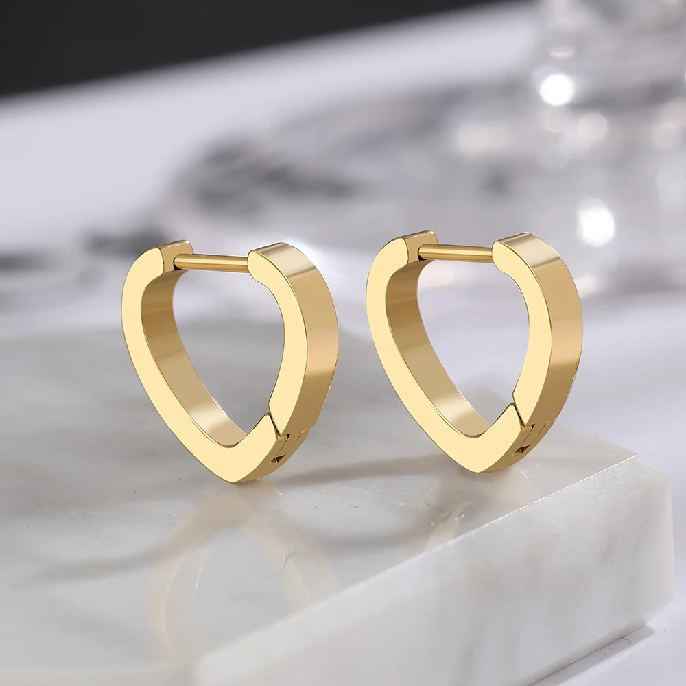 Stainless Steel Earrings 2022 Trend New Geometric Light Luxury Punk Grunge Goth Hoop Earrings For Women Jewelry Party Girl Gifts