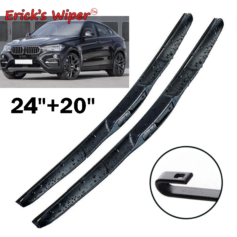 Erick\'s Wiper Front Wiper Blades For BMW X6 F16 2014 - 2017 Windshield Windscreen Clean Window Car Rain Brushes Natrue 24\