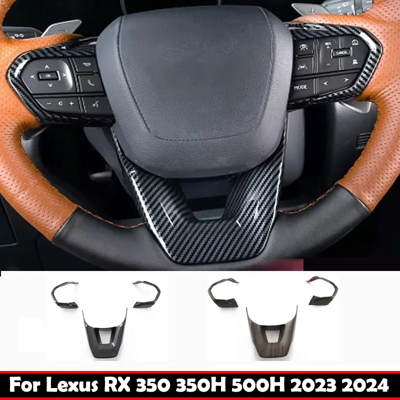 

For Lexus RX 350 350h 450h+ 500h 2022 2023 2024 ABS carbon Car Steering Wheel Frame Cover Decoration Trim Interior Accessories
