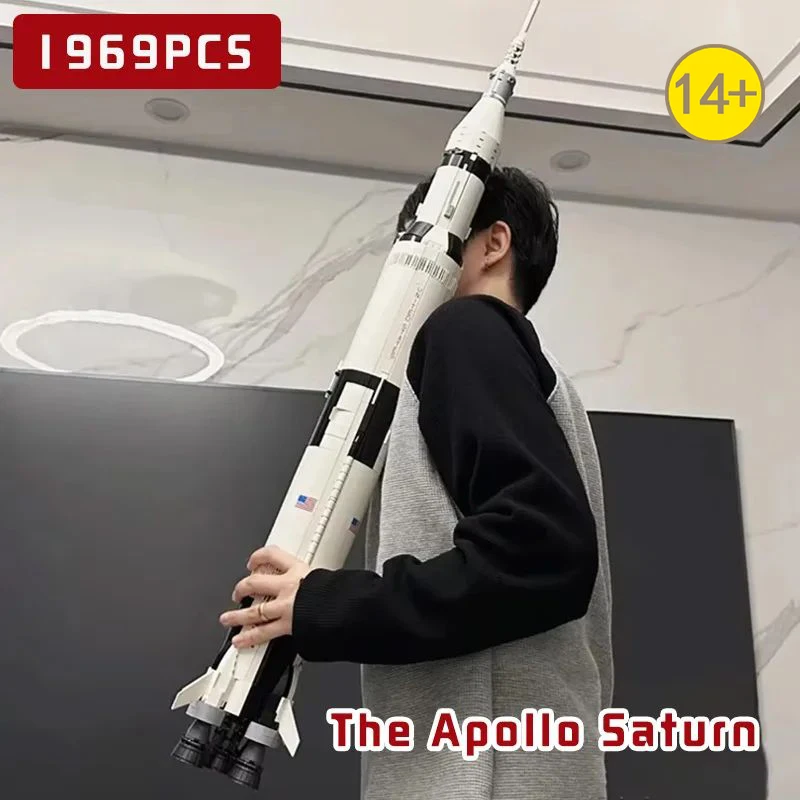 1969 pcsThe Apollo Saturn V 92176 Building Blocks Space Rocket Idea Series Bricks Educational Toys For Birthday Gifts