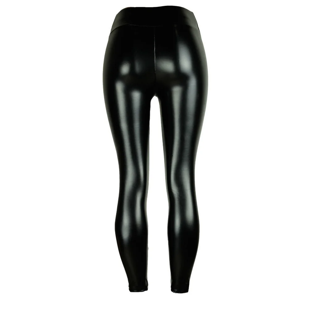 Leggings Gloss open crotch invisible zipper take off free pants tights