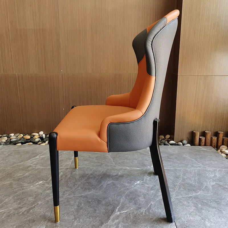 id-Foshan Manufacturer's Wholesale Soft Padded Leather Upholstery Disassembly Modern Simple Design Restaurant Dining Chair Iron-