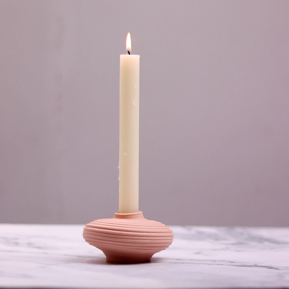 

Creative candlestick concrete silicone mold Spiral gypsum cement candlestick decorative home mold DIY handmade photo props