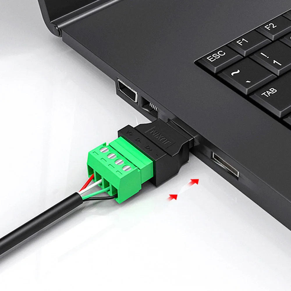 

Terminal Plug Connector USB 2.0 Type A Female/Male to 5 Pin Screw USB Weld-free Plug Connector for Cell Phone Keyboard Mouse