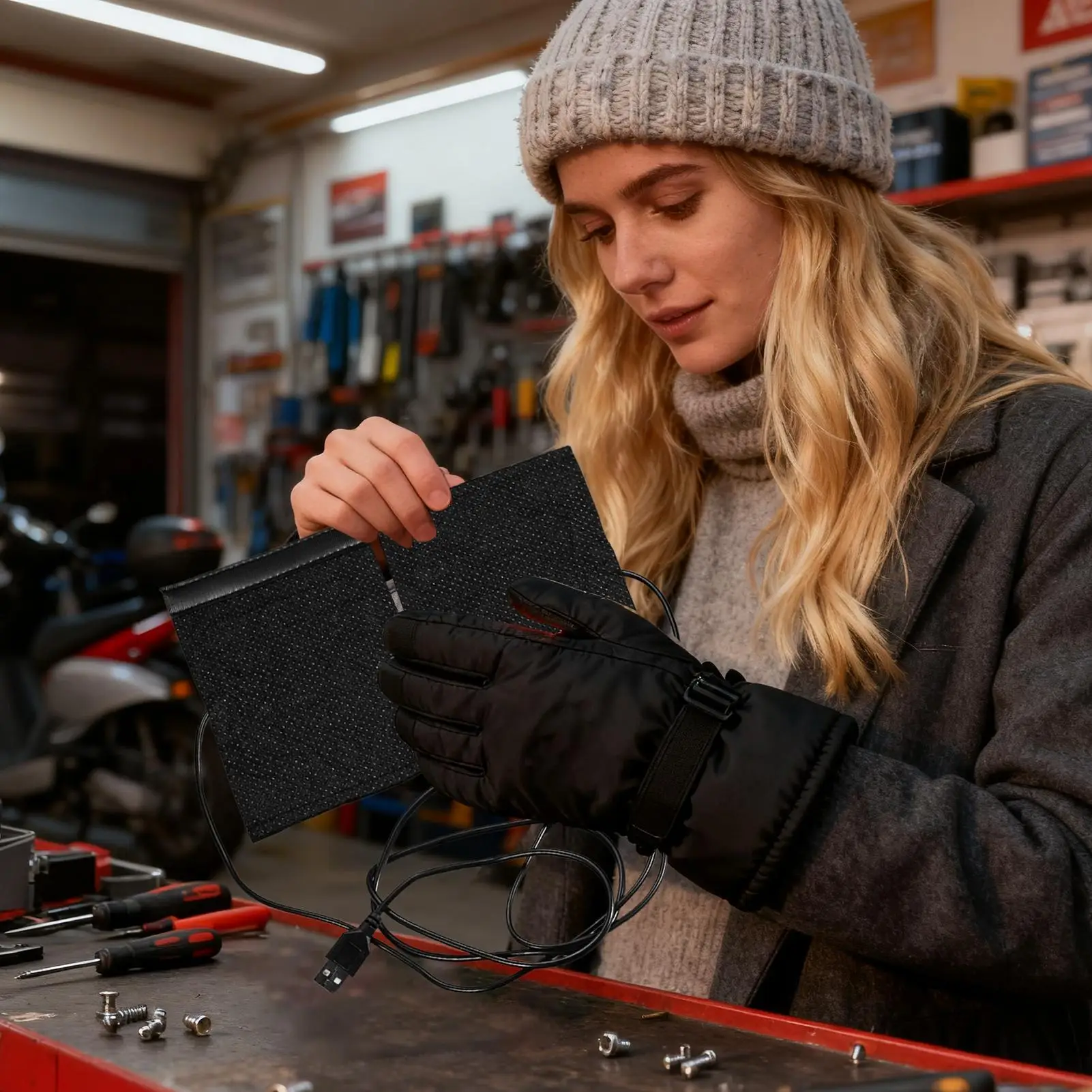 متعددة الأغراض USB لوحة التدفئة الكهربائية للقفازات حزام مرن المكونات في حزمة سخان كهربائي USB لوحة التدفئة لسيارة دراجة نارية #3