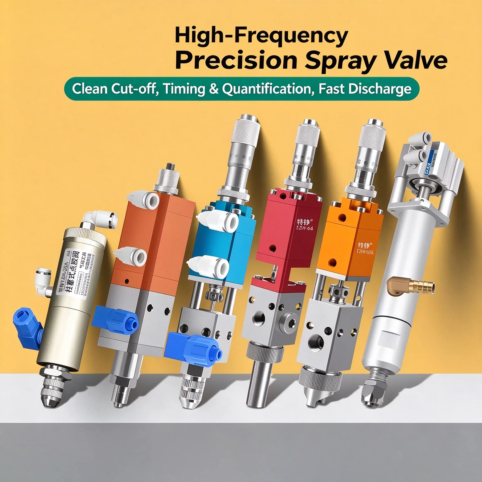 SY Pneumatic Injection Top Needle Micrometer Precision Coating Valve Precision Atomized Liquid Point Spray Dispensing Valve