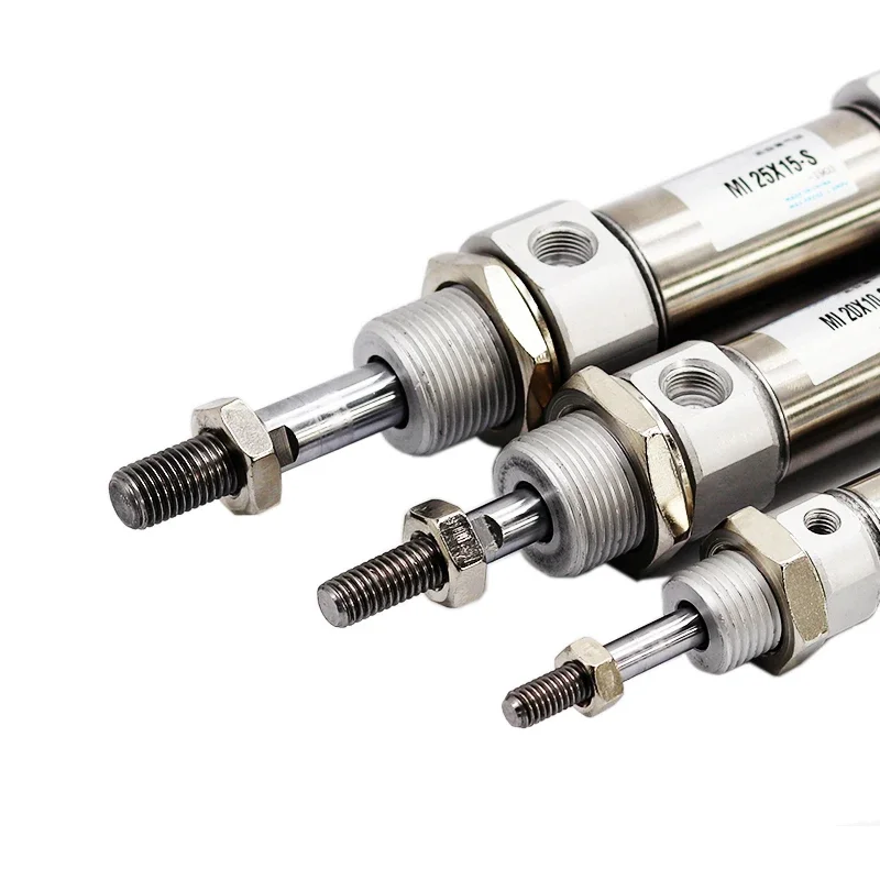 HLH MI10/12/16/20/25-10*25X30X50X75-S-CA Small Stainless Steel Mini Air Pneumatic Cylinder Double Acting