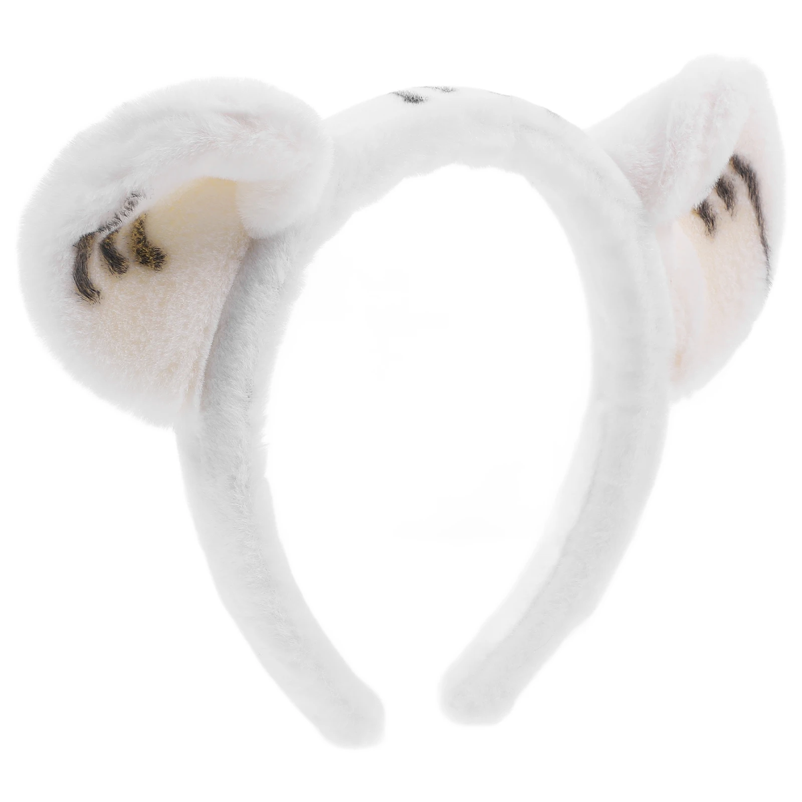 

Tiger Ear Headband Animal Hairband Party Headdress Halloween Accessory White Cartoon Style Non Deformable Comfortable Girls