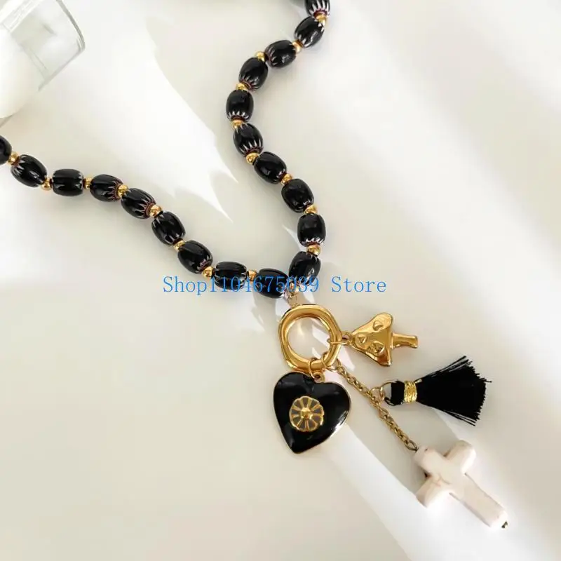 5ASD القوطية القوطية الصلبان قلادة القلادة سلسلة من الفولاذ المقاوم للصدأ من الفولاذ المقاوم للصدأ #3