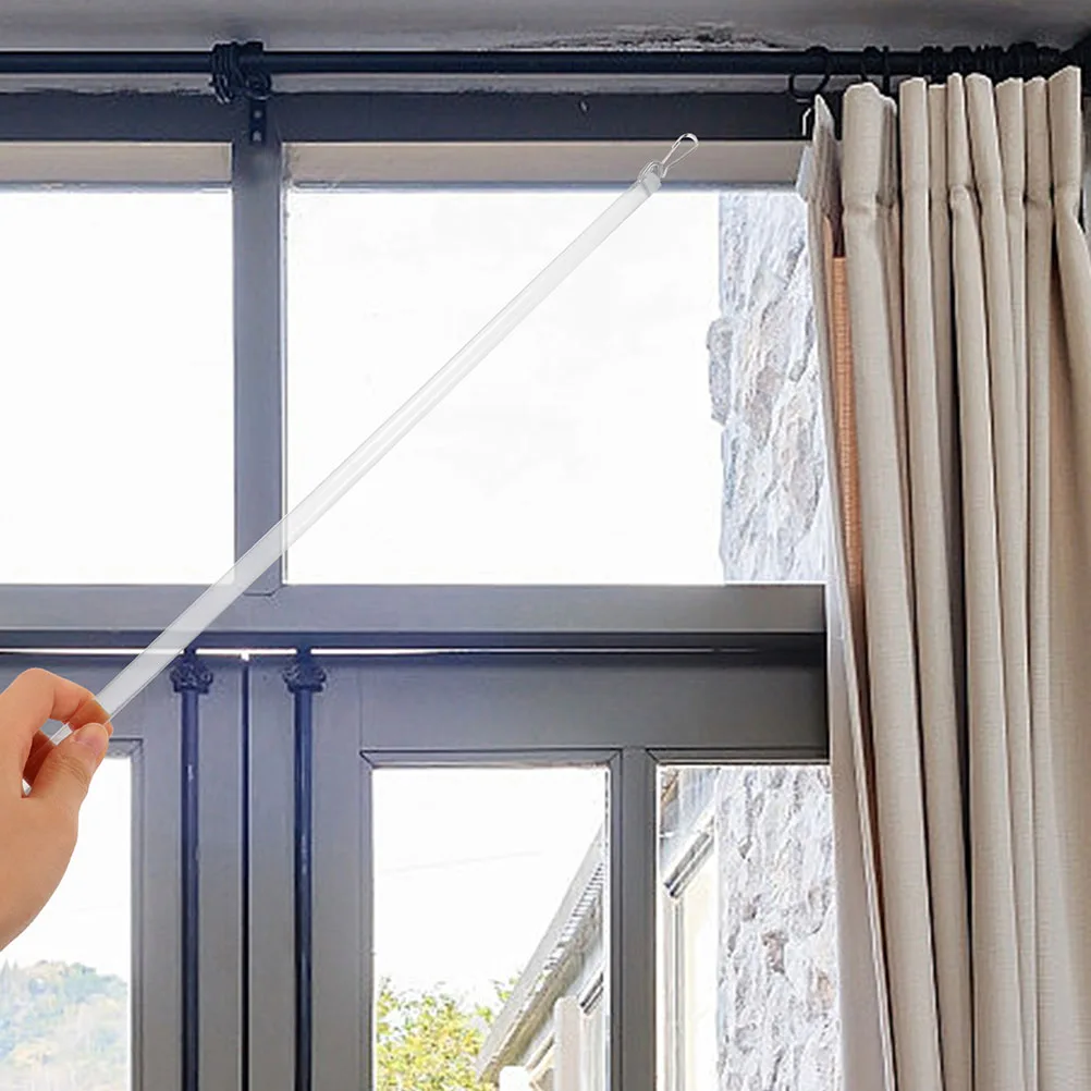 

4pcs Curtain Pull Rod Long Drapery Pull Rods for Curtains Modern Finish Extendable Acrylic Sliding Mechanism Lightweight