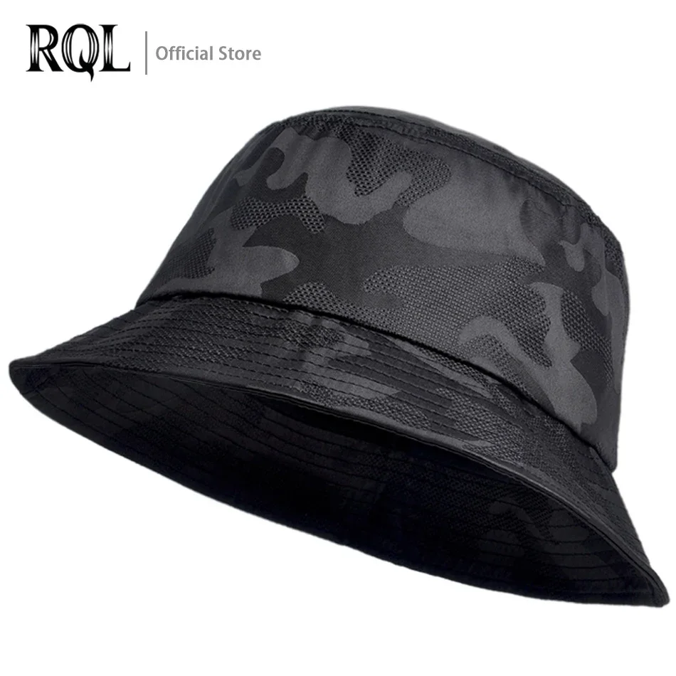 Panama Black Camouflage Bob Man Hiking Climbing Fisherman Men’s Bucket Hat Sun Double-sided Winter Cap Cotton Male Fishing Hat