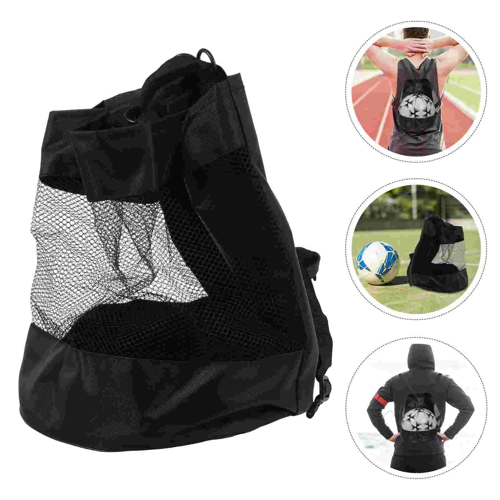 Basket Ball Bag Volleyball Training Equipment Basketball Mesh Soccer Bags Black Sports Balls Container
