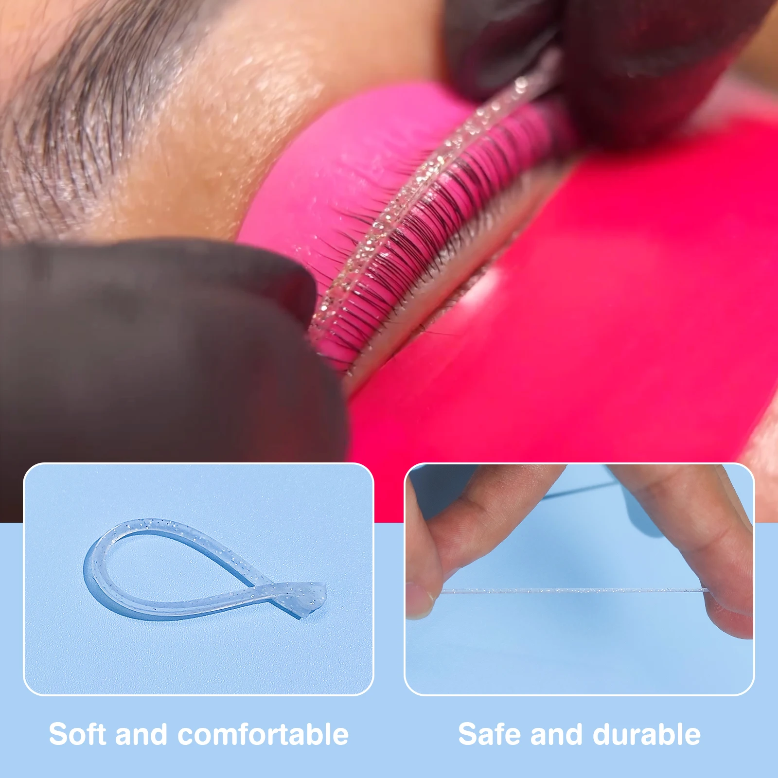 3Pairs/Bag Silicone Tape Reusable Eyelash Perm Lash Lift Ribbon String Roller Eyelash Lamination Rollers Compensator Makeup Tool