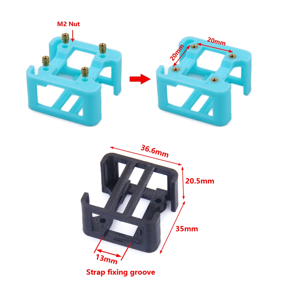 Soporte de TPU para cámara de transmisión VTX, piezas impresas en 3D, antena, asiento de soporte fijo 95A, montaje de TPU para unidad de aire O3,