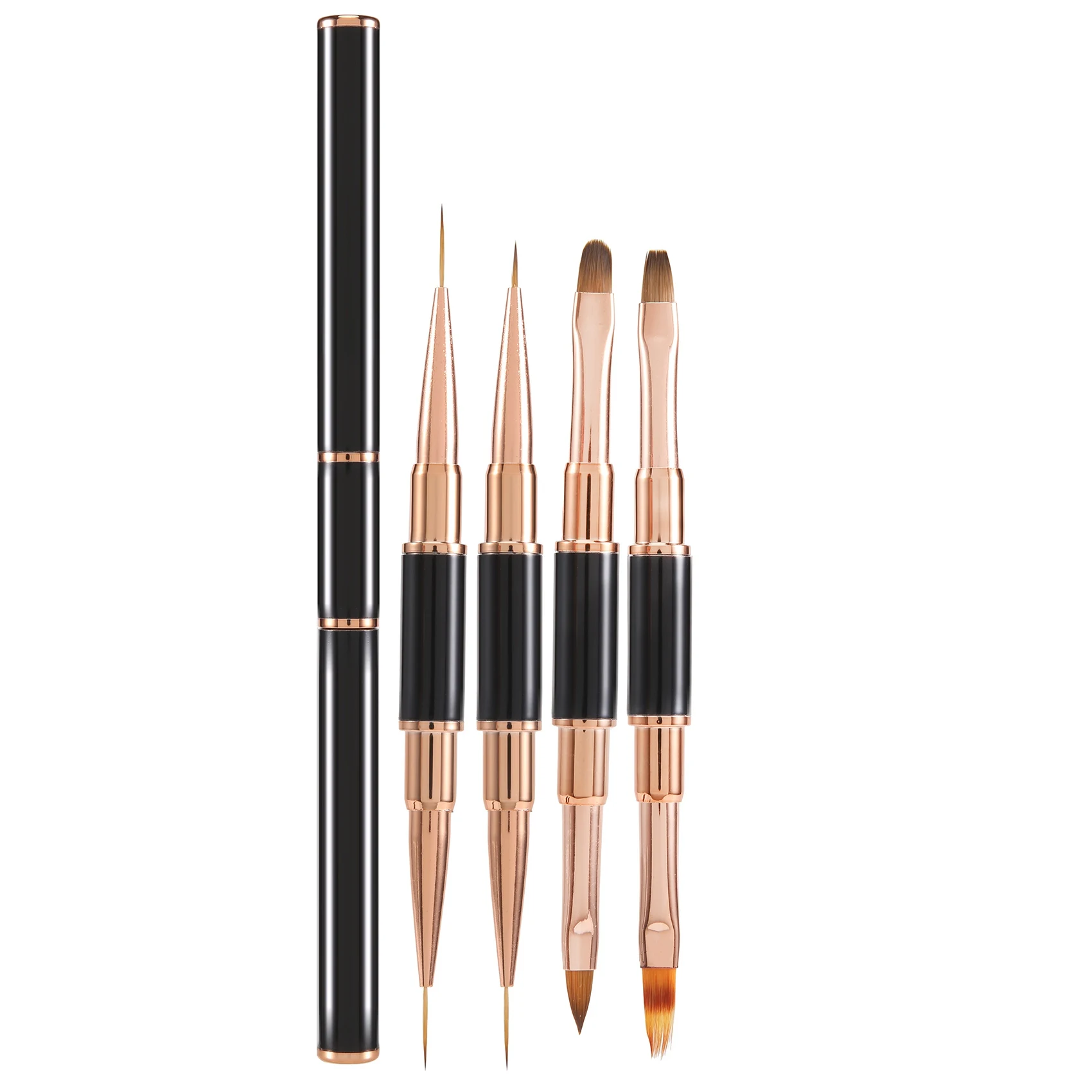 

5 шт., кисти для наращивания УФ-геля с двойной головкой, инструменты для рисования, французская полоска, лайнер для рисования, ручка, аксессуары для маникюра, детали