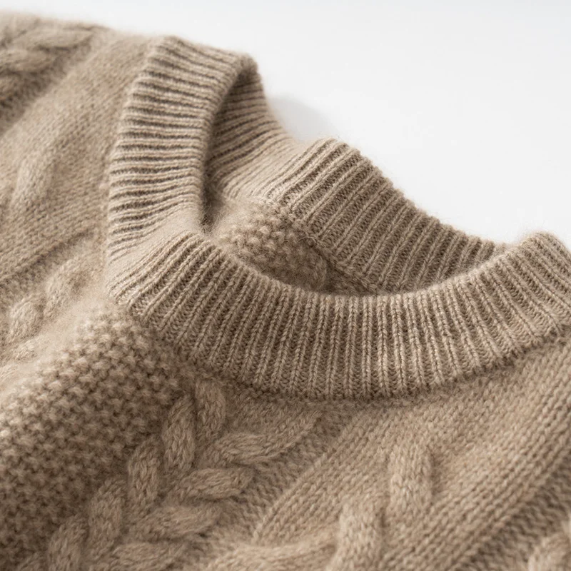 DjzDsm High Quality Cashmere Pullover For Men Autumn Winter Thick Warm Knit Solid Man Casual Business Thermal Cashmere Sweaters