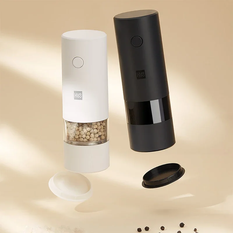 Xiaomi Huohou Electric Automatic Mill Pepper And Salt Grinder LED Light 5 Modes Peper Spice Grain Pulverizer For Cooking