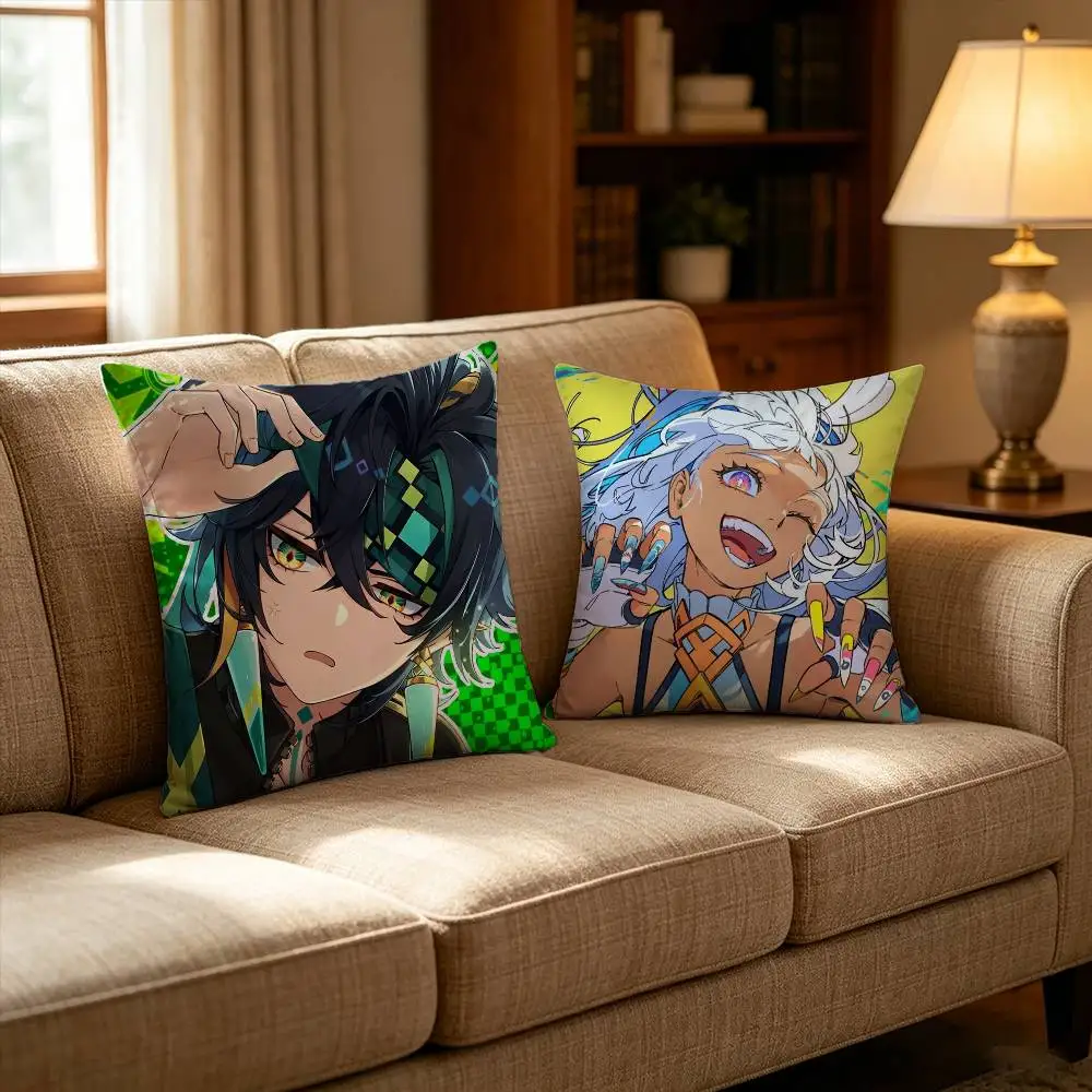 

Genshin Impact Kinich Mualani Pillow Case Cushion Cover Throw Pillow Case For Car Sofa